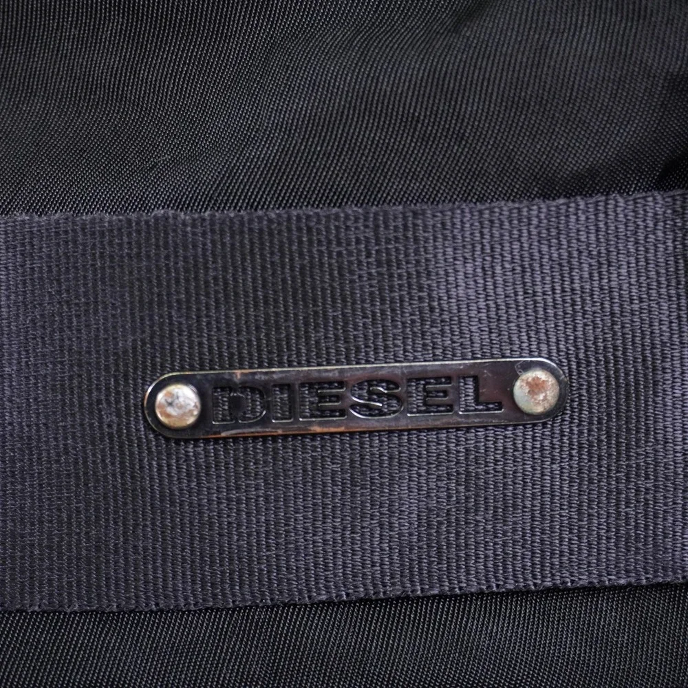 Vintage Diesel Messenger Bag Black Utility Tactical Nylon Leather Laptop Case